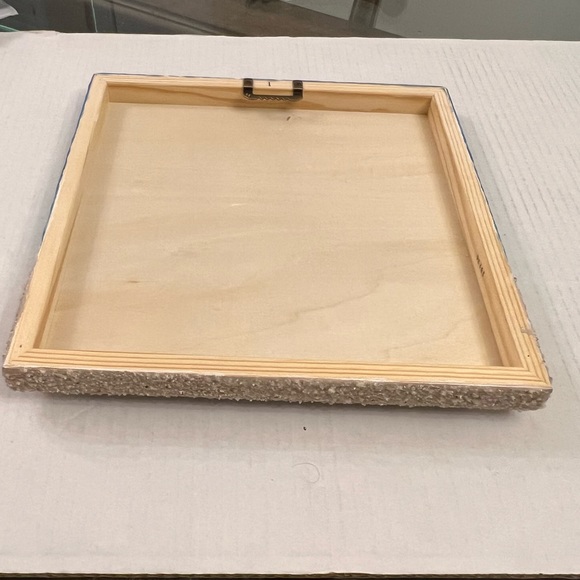 Resin textured ocean wall art 12 x 12 on wood - Picture 6 of 6